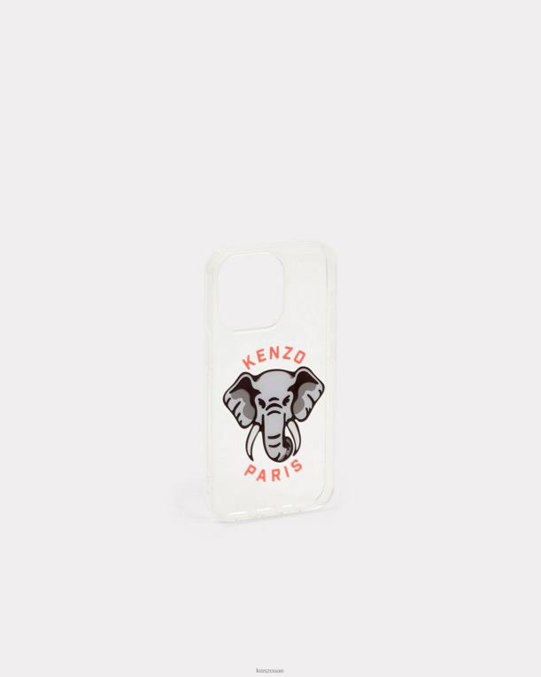 Kenzo للجنسين حافظة ايفون 14 برو ماكس الرمادي اللؤلؤ 84BVD845
