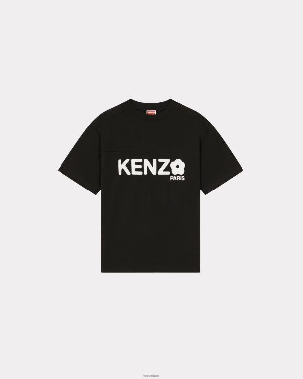 Kenzo رجال تيشيرت كبير الحجم بطبعة "بوكي فلاور 2.0". أسود 84BVD16