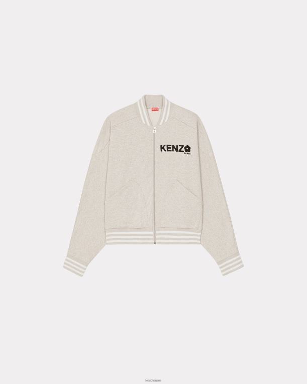 Kenzo رجال سترة بوكي فلاور 2.0 بوصة بسحاب رمادي شاحب 84BVD248