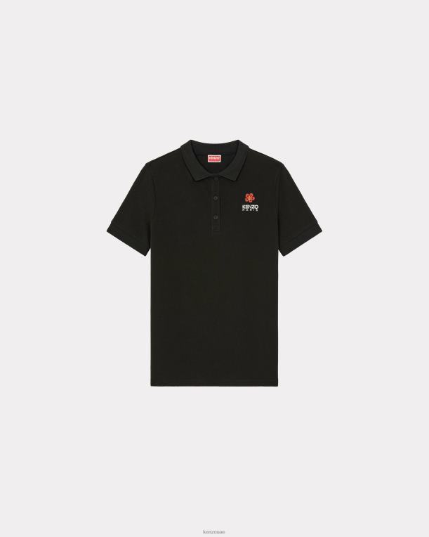 Kenzo نحيف قميص بولو كريست من بوكي فلاور 2 أسود 84BVD627