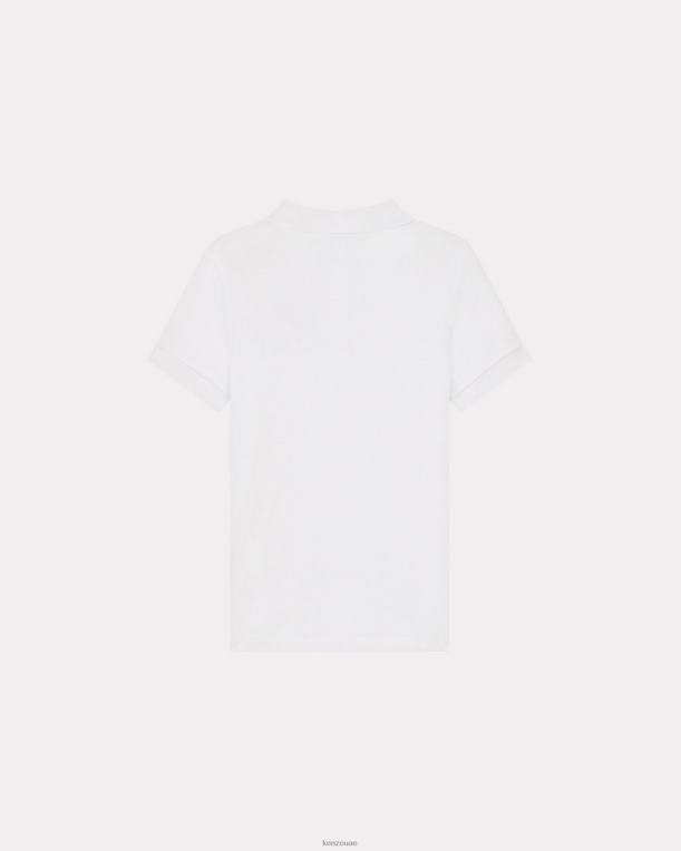 Kenzo نحيف قميص بولو كريست من بوكي فلاور 3 أبيض 84BVD676