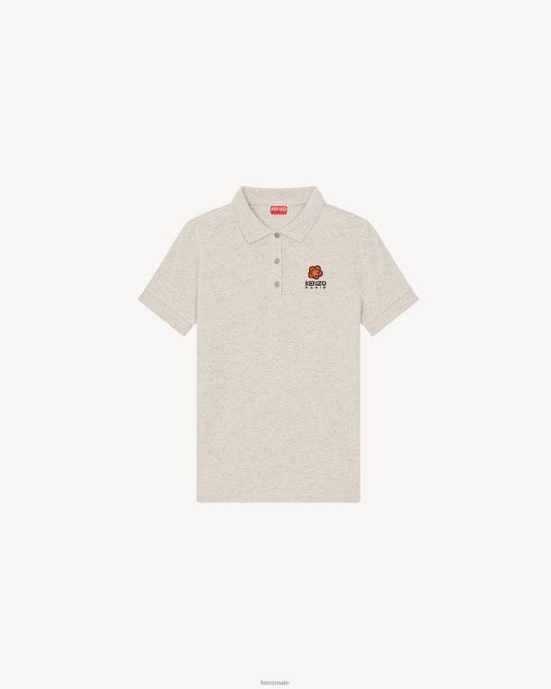 Kenzo نحيف قميص بولو كريست من بوكي فلاور 3 رمادي شاحب 84BVD683