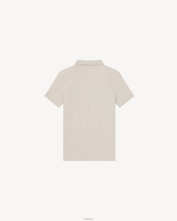 Kenzo نحيف قميص بولو كريست من بوكي فلاور 3 رمادي شاحب 84BVD683