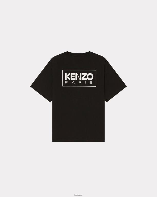 Kenzo رجال باريس تي شيرت كبير الحجم أسود 84BVD100