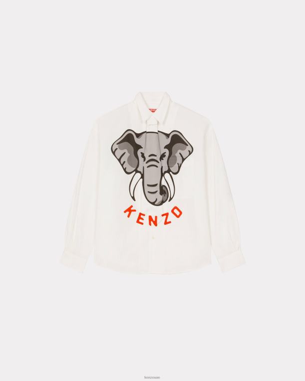 Kenzo رجال قميص الفيل غير الرسمي قبالة الأبيض 84BVD138