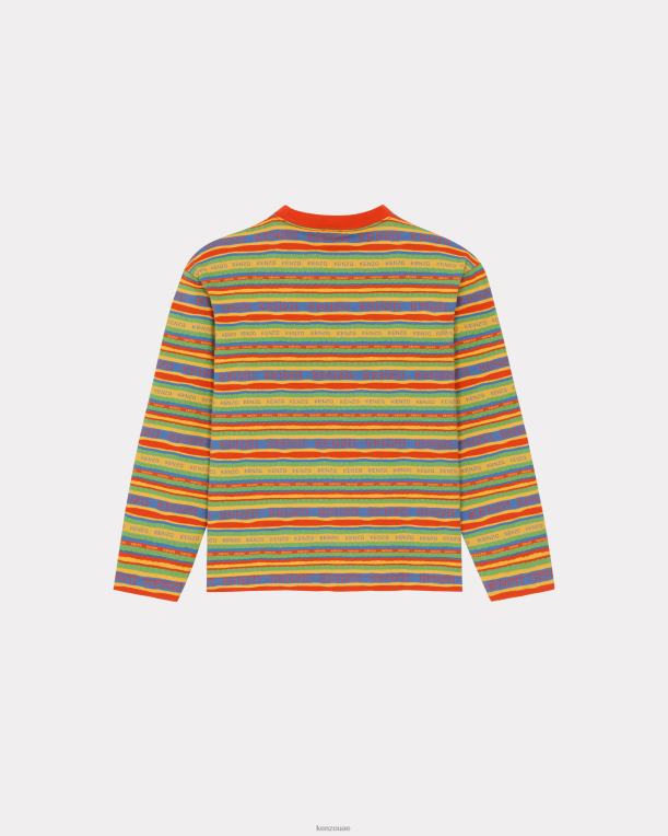 Kenzo رجال تي شيرت بخطوط ركوب الأمواج أصفر ذهبي 84BVD148
