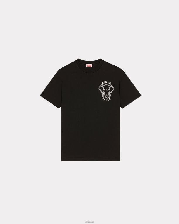 Kenzo رجال تي شيرت على شكل فيل الغابة أسود 84BVD174