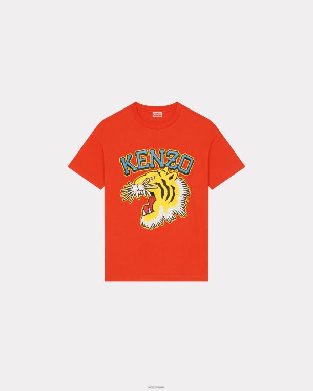 Kenzo رجال تيشيرت مقاس كبير من تصميم نمر الغابة أحمر متوسط 84BVD176
