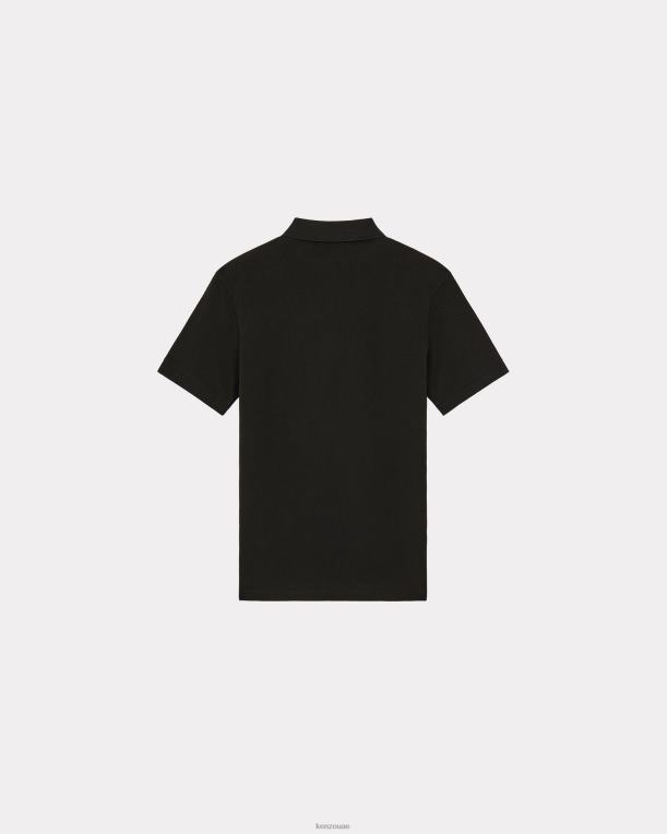 Kenzo رجال قميص بولو كريست من بوكي فلاور أسود 84BVD181