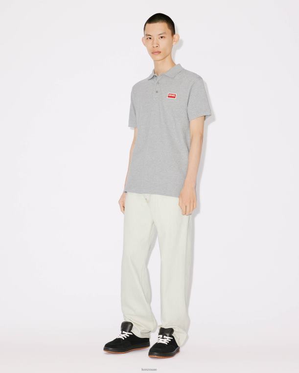 Kenzo رجال قميص بولو باريس الرمادي اللؤلؤ 84BVD184