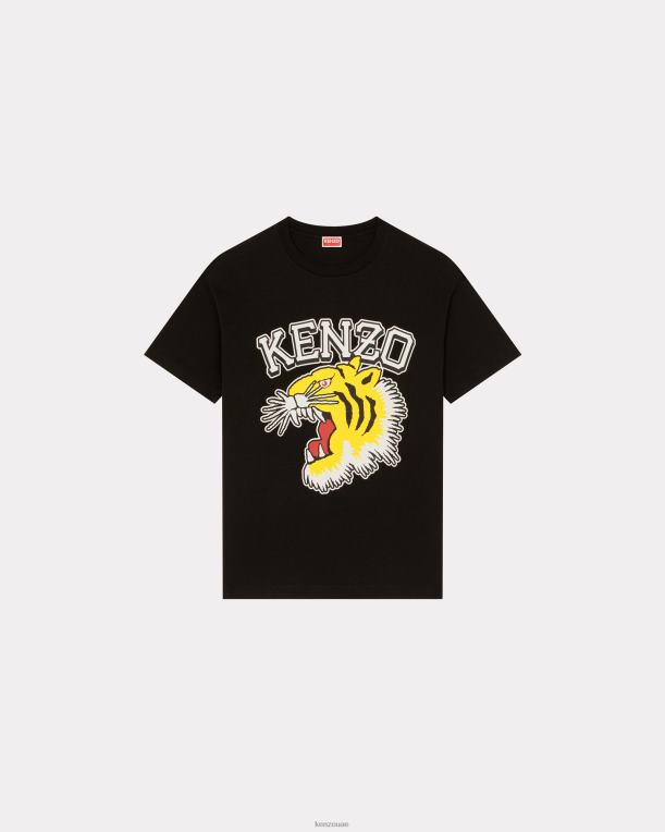 Kenzo رجال تيشيرت مقاس كبير من تصميم نمر الغابة أسود 84BVD188