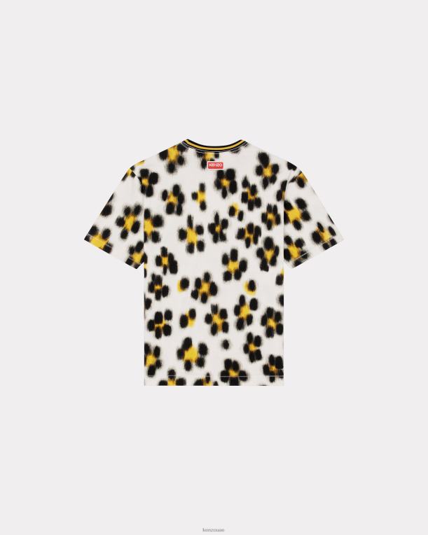 Kenzo رجال هانا ليوبارد تي شيرت قبالة الأبيض 84BVD199