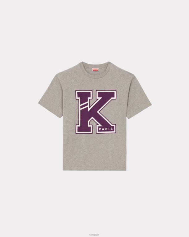 Kenzo رجال تي شيرت اسكواش الرمادي اللؤلؤ 84BVD205