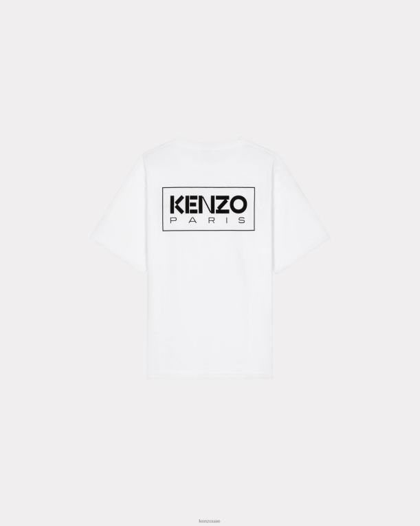 Kenzo رجال باريس تي شيرت كبير الحجم أبيض 84BVD20