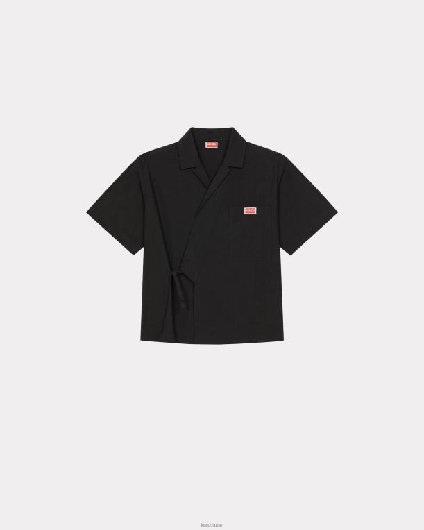 Kenzo رجال قميص كيمونو باريس أسود 84BVD215