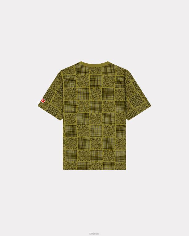 Kenzo رجال تي شيرت مرقعة الكاكي 84BVD242