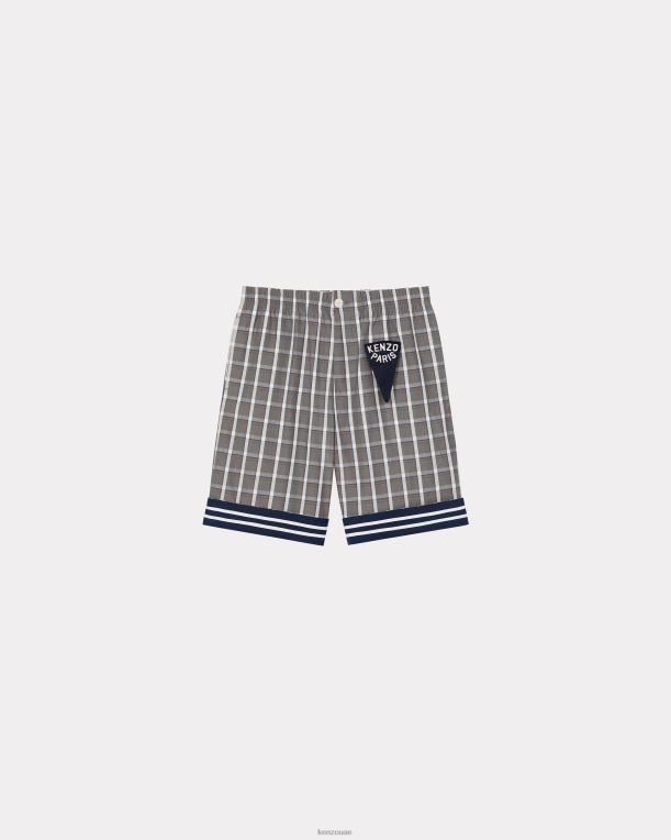 Kenzo رجال شورت "بحار" ذو مربعات رمادي ضبابي 84BVD270
