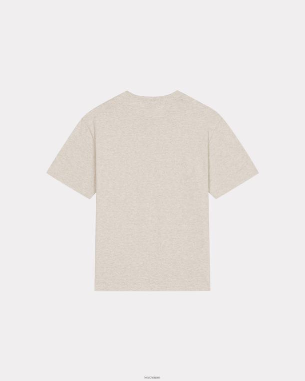 Kenzo رجال تي شيرت بوكي فلاور كريست رمادي شاحب 84BVD290