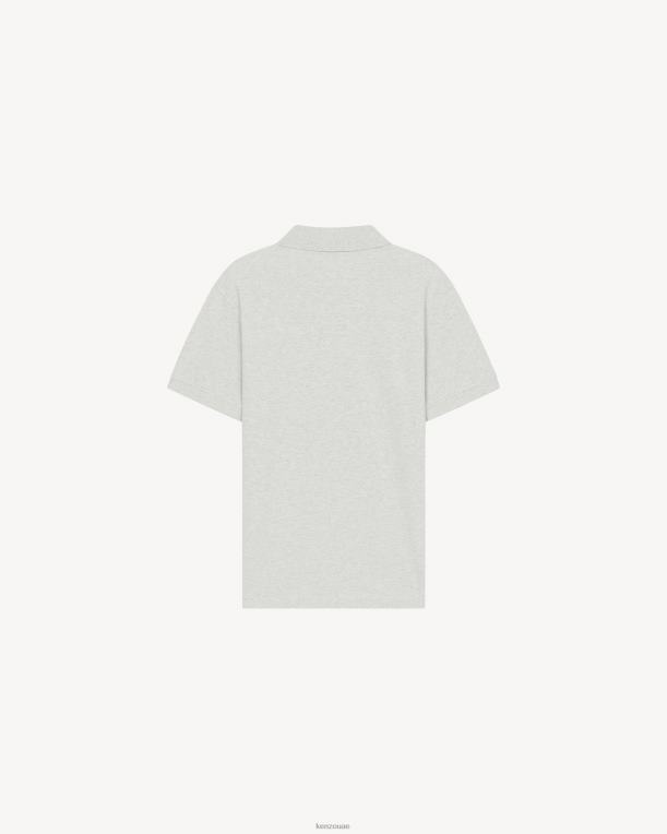 Kenzo رجال قميص بولو كريست من بوكي فلاور رمادي شاحب 84BVD298