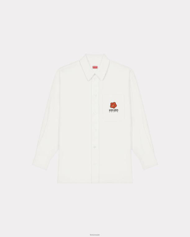 Kenzo رجال قميص بوكي فلاور كريست كبير الحجم. قبالة الأبيض 84BVD316