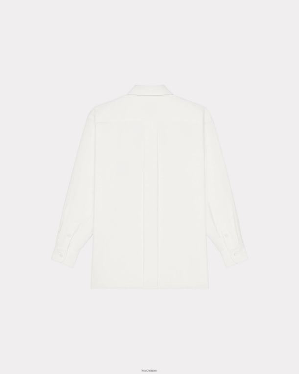 Kenzo رجال قميص بوكي فلاور كريست كبير الحجم. قبالة الأبيض 84BVD316