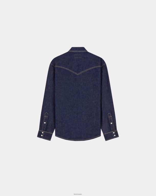 Kenzo رجال قميص الدنيم الغربي حبر 84BVD331