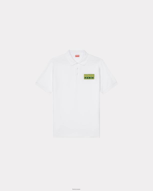 Kenzo رجال قميص بولو باريس أبيض 84BVD344