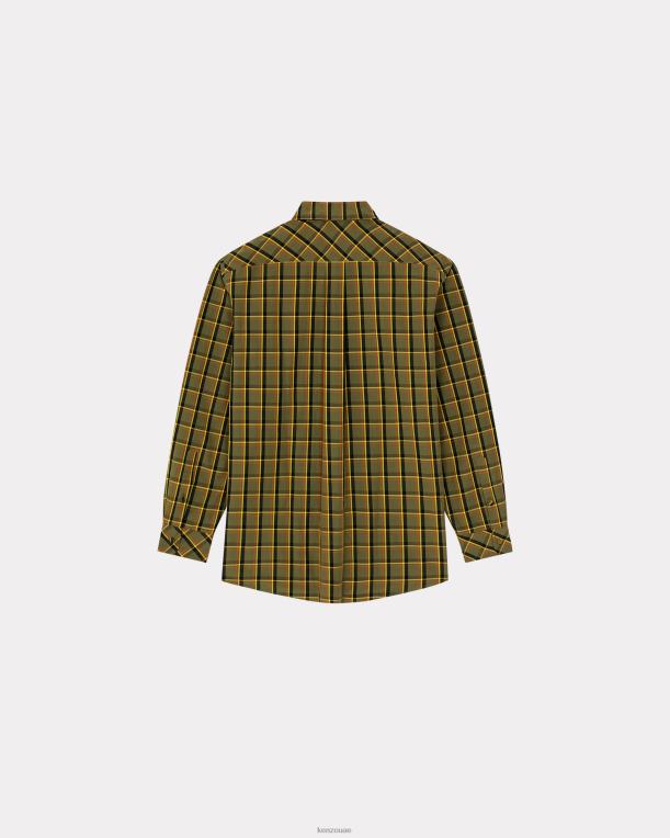 Kenzo رجال قميص كاجوال بفحص الكاكي 84BVD345