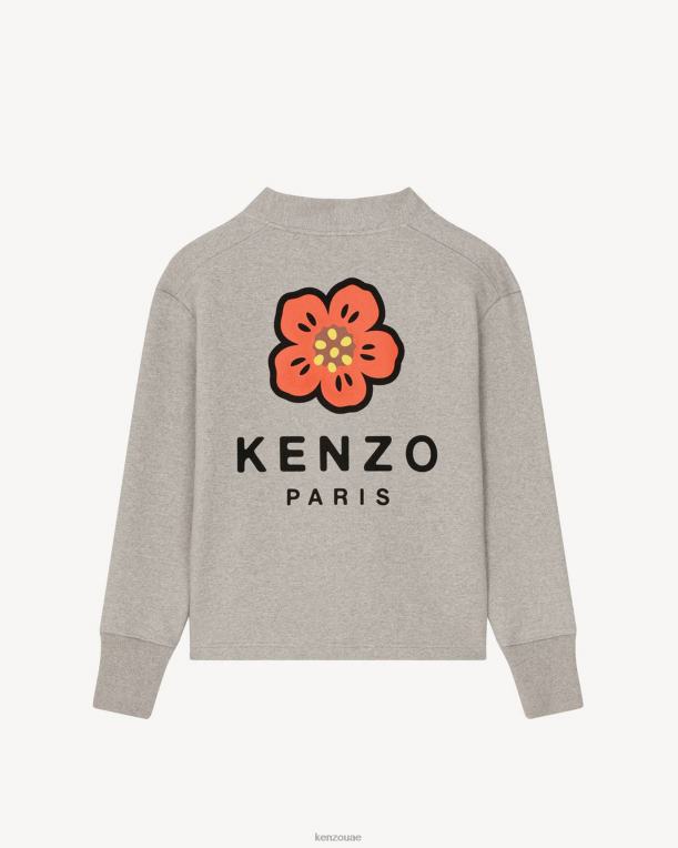 Kenzo رجال سترة بوكي فلاور الرمادي اللؤلؤ 84BVD353