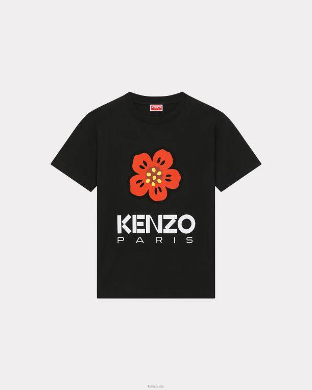 Kenzo نحيف تي شيرت فضفاض من زهرة بوكي أسود 84BVD406