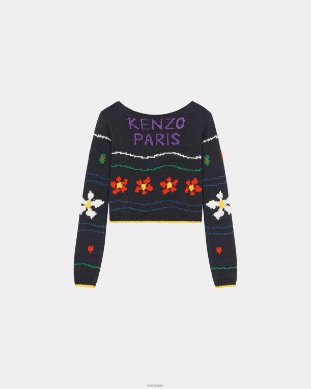 Kenzo نحيف بكسل' البلوز اقتصاص أسود 84BVD412