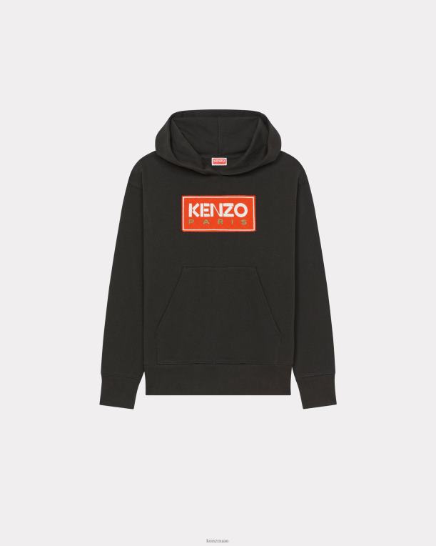 Kenzo نحيف باريس البلوز مقنعين المتضخم أسود 84BVD425
