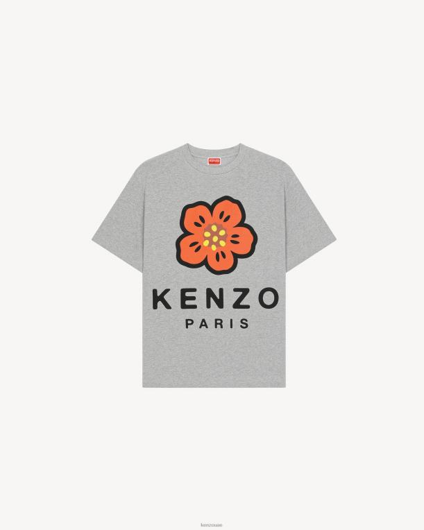 Kenzo رجال تي شيرت زهرة بوكي الرمادي اللؤلؤ 84BVD43