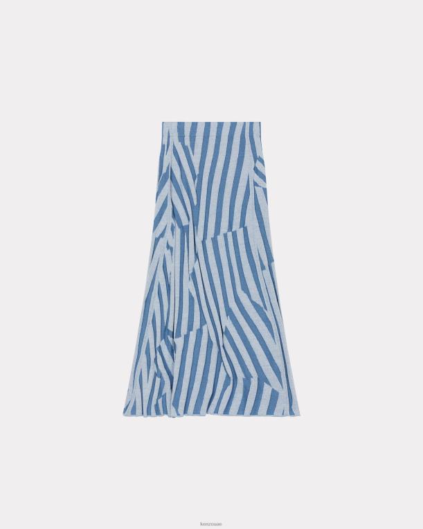 Kenzo نحيف انبهار شريط تنورة ميدي ازرق سماوي 84BVD448