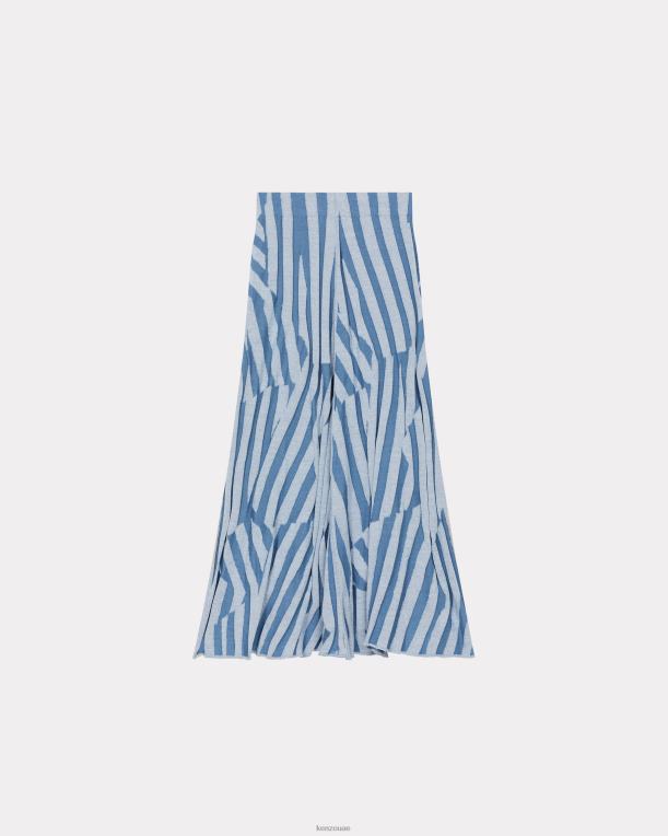 Kenzo نحيف انبهار شريط تنورة ميدي ازرق سماوي 84BVD448