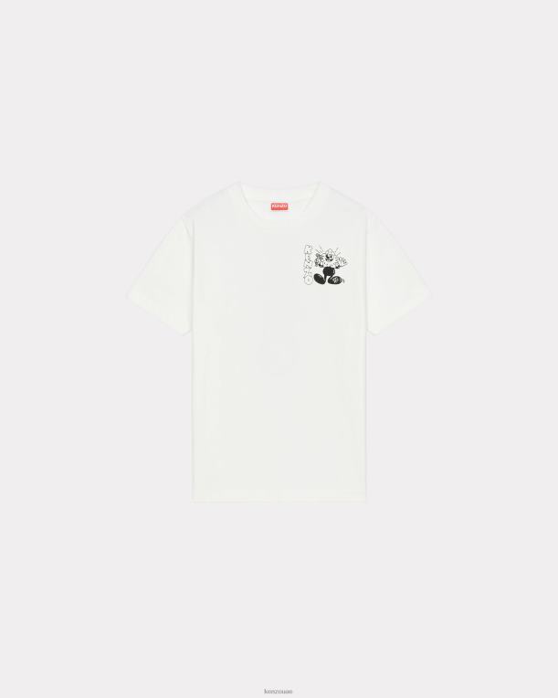 Kenzo نحيف بوكي تي شيرت فضفاض قبالة الأبيض 84BVD452
