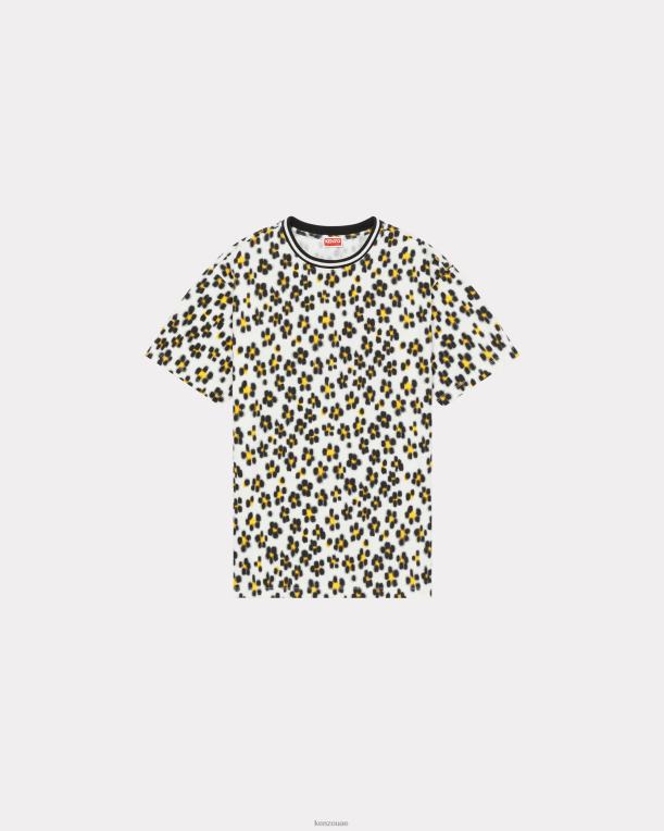 Kenzo نحيف تي شيرت هانا ليوبارد كبير الحجم قبالة الأبيض 84BVD458