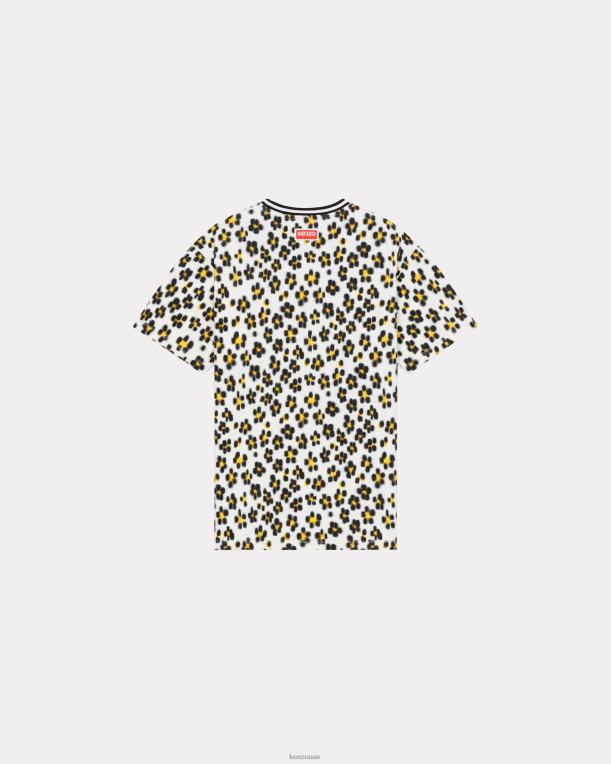 Kenzo نحيف تي شيرت هانا ليوبارد كبير الحجم قبالة الأبيض 84BVD458