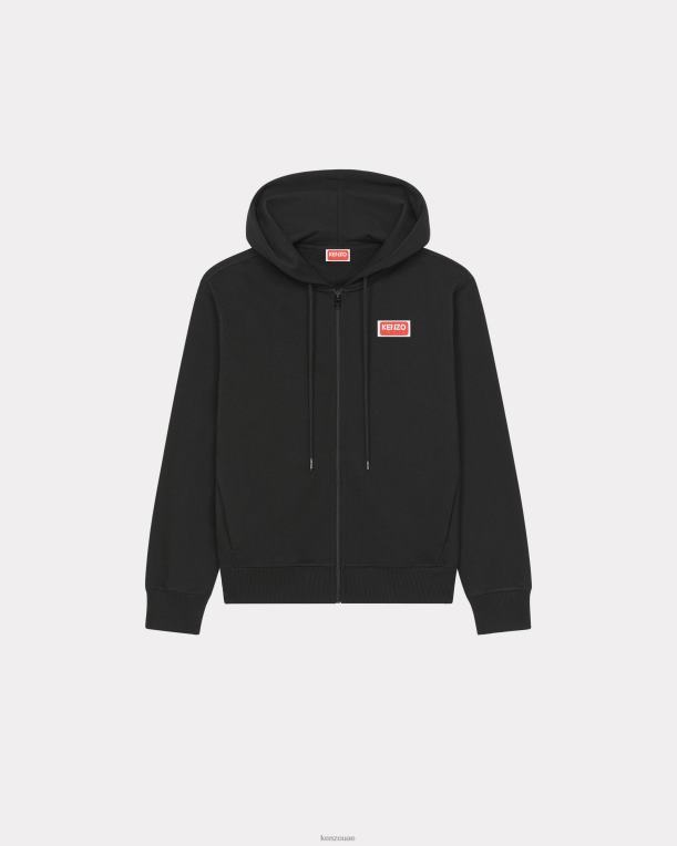 Kenzo نحيف سترة هوديي بسحاب من باريس أسود 84BVD462