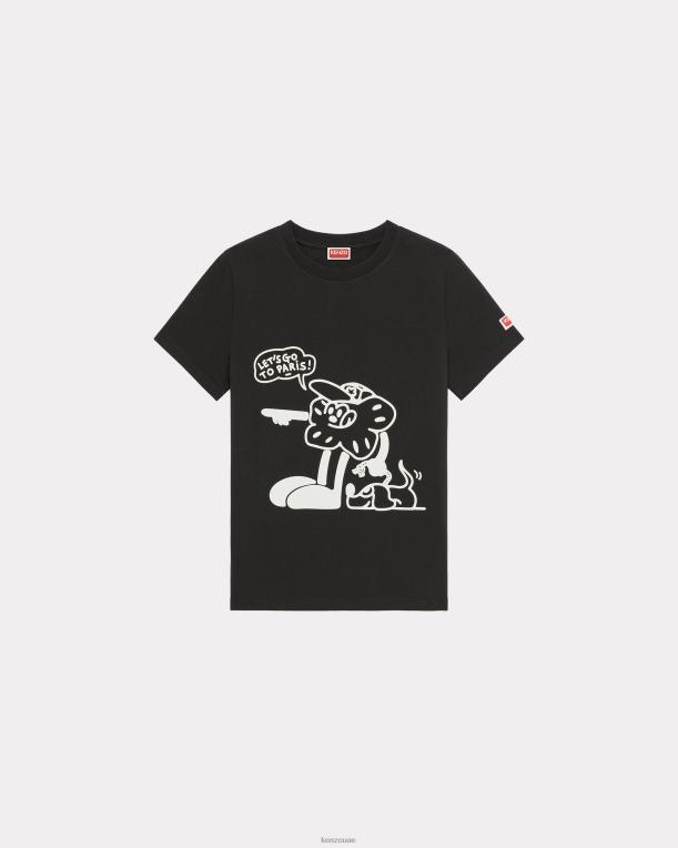 Kenzo نحيف تي شيرت بوكي ترافيلز أسود 84BVD478