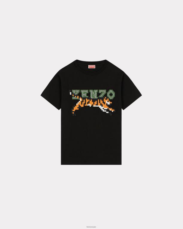 Kenzo نحيف تيشيرت بيكسل أسود 84BVD479