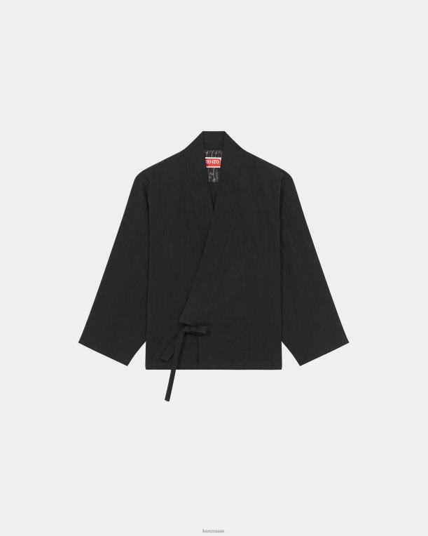 Kenzo نحيف سترة كيمونو أسود 84BVD491