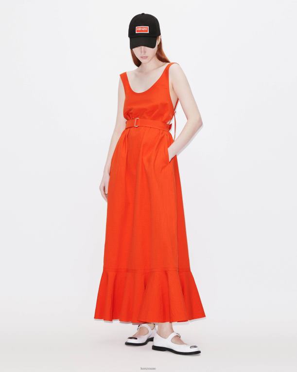 Kenzo نحيف فستان طويل مزركش أحمر متوسط 84BVD535
