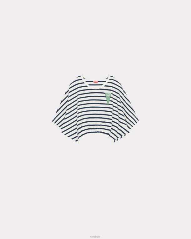 Kenzo نحيف تي شيرت بخطوط بحرية قبالة الأبيض 84BVD546