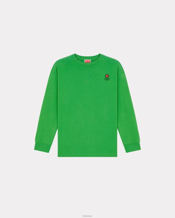 Kenzo نحيف تي شيرت بوكي فلاور كريست العشب الأخضر 84BVD565