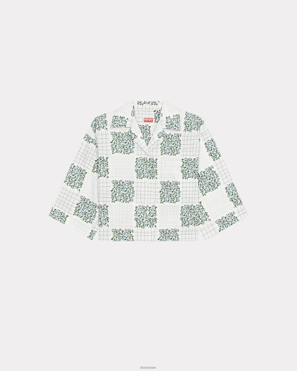 Kenzo نحيف قميص هانا المرقعة يشبه الصندوق الفيروز 84BVD573