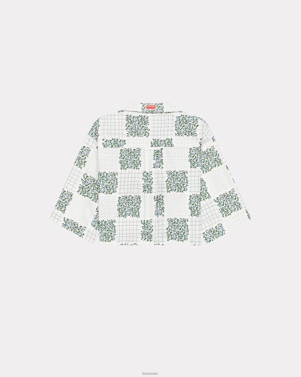 Kenzo نحيف قميص هانا المرقعة يشبه الصندوق الفيروز 84BVD573