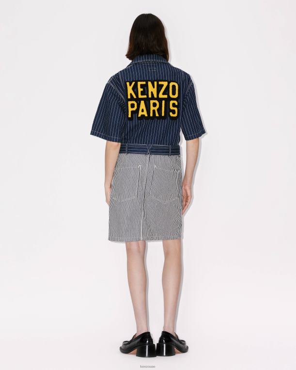 Kenzo نحيف فستان قميص الدنيم باريس شطف الدنيم الأزرق 84BVD583