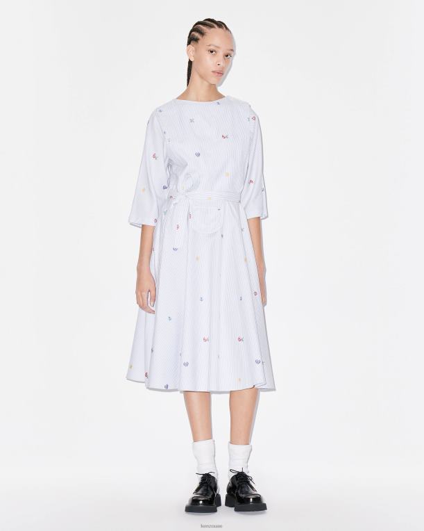 Kenzo نحيف فستان ميدي بيكسل أزرق فاتح 84BVD603