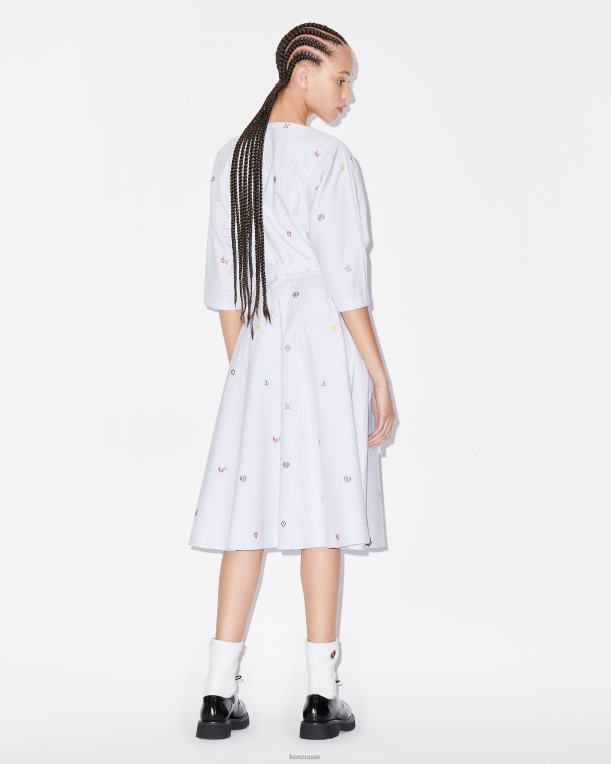 Kenzo نحيف فستان ميدي بيكسل أزرق فاتح 84BVD603
